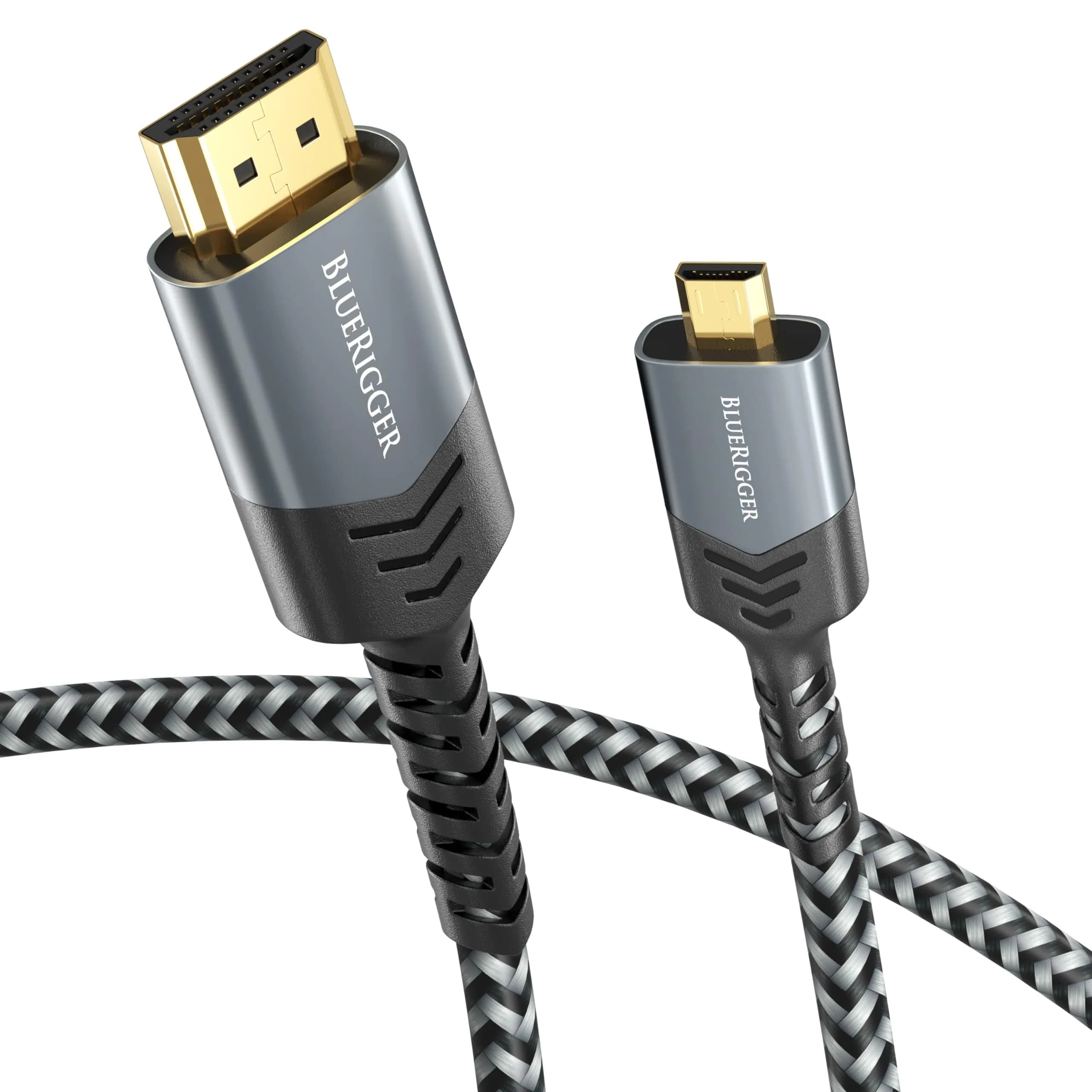 BlueRigger Micro HDMI to HDMI Cable 1.83m (6FT) | 4K@60Hz HDR 18Gbps — Black