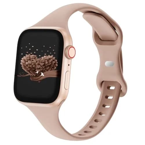 Drimobiuty Slim Thin Silicone Sport Watch Band Compatible with Apple Watch Series 1-11, Ultra, SE 38mm-49mm | Water-Resistant, Breathable, Water Resistant thumbnail 1
