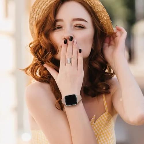Drimobiuty Slim Thin Silicone Sport Watch Band Compatible with Apple Watch Series 1-11, Ultra, SE 38mm-49mm | Water-Resistant, Breathable, Water Resistant thumbnail 5