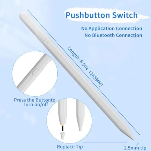 JXYHMY Universal Stylus Pen for Touch Screens, White | Compatible with iPhone, iPad, Android Devices (6.5 inches) thumbnail 3