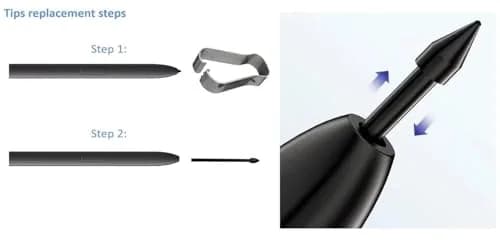 JMBTQ Stylus Pen Nibs for Samsung Galaxy Tab S8 Series - 5 Pack, 0.7mm Black thumbnail 4