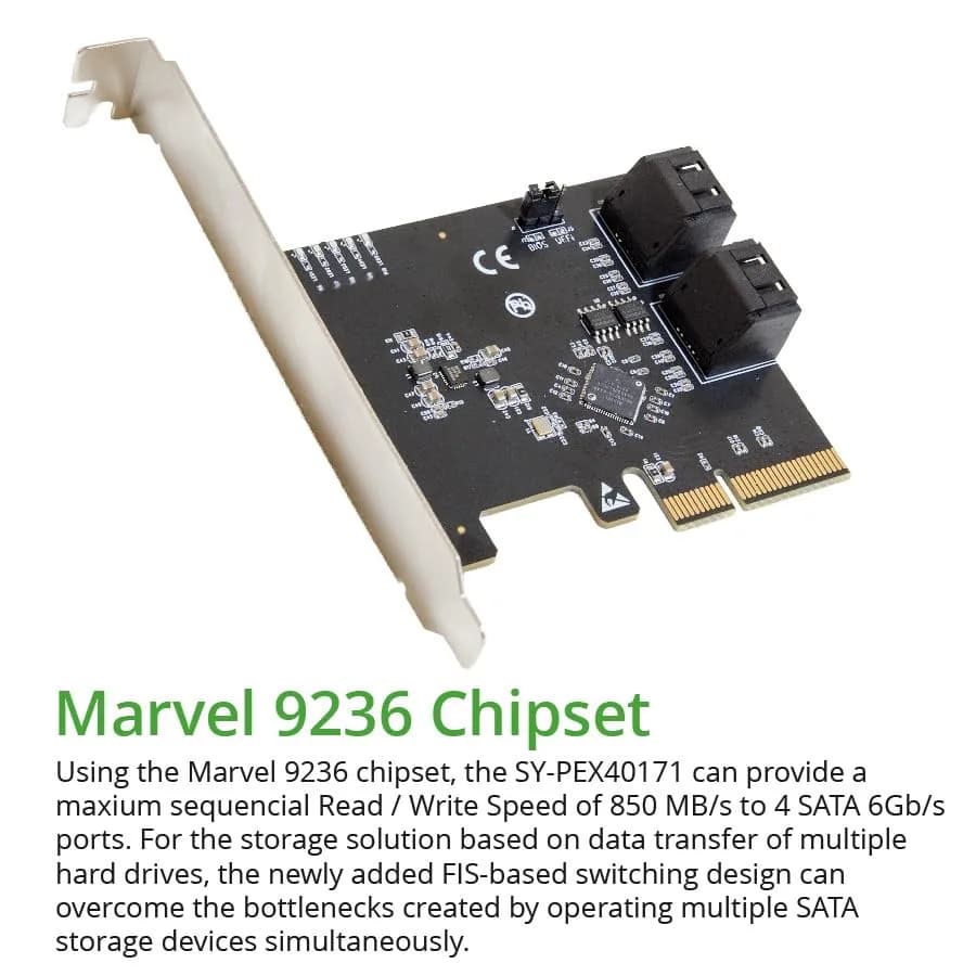 IO CREST 4 Port SATA III PCI-e x2 RAID Expansion Card thumbnail 6