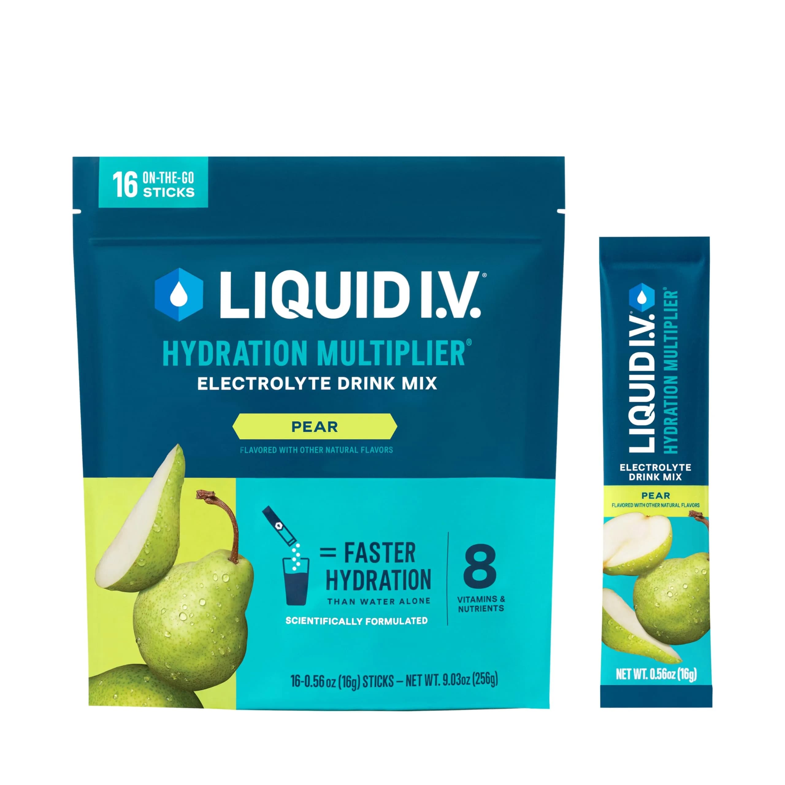 Liquid I.V. Hydration Multiplier Electrolyte Drink Mix, Lemon Lime, 16 Stick Packs (9.03 oz / 256 g) | Clinically Proven Hydration — Powder