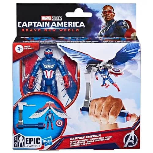 Marvel Epic Hero Series Captain America Flight Control Action Figure 10 cm (4-inch) | ASTM-Tested Toy for Kids 4+ thumbnail 2