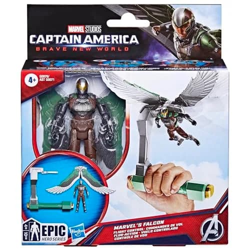 Marvel Epic Hero Series Captain America Falcon Flight Control Action Figure 10 cm (4-inch) | ASTM-Tested Toy Figure thumbnail 2