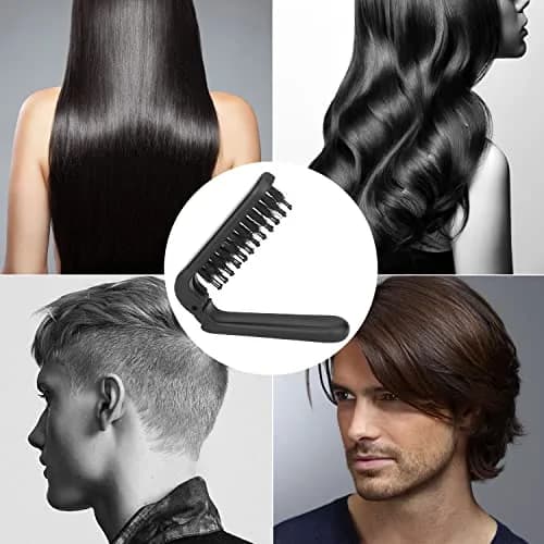 Ancable 2Pcs Folding Hair Brush with Boar Bristle & Nylon Needles, Black | Detangles & Smooths Hair thumbnail 5