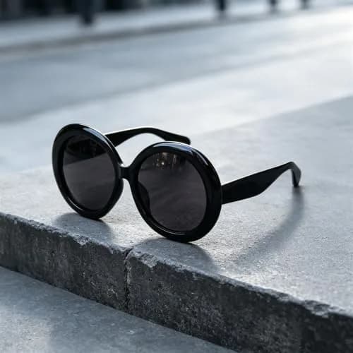 ADE WU Oversized Round Sunglasses for Women,Black Frame | 75mm UV400 Big Circle Shades thumbnail 3