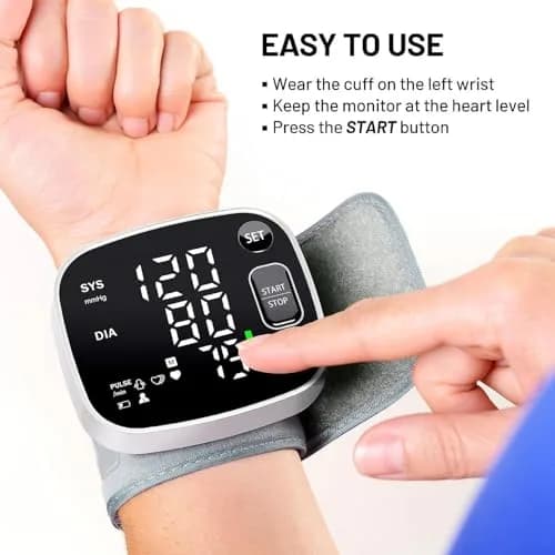 Oklar Automatic Wrist Blood Pressure Monitor | FDA Cleared Rechargeable BP Machine with Voice Broadcast & Dual User Mode thumbnail 6