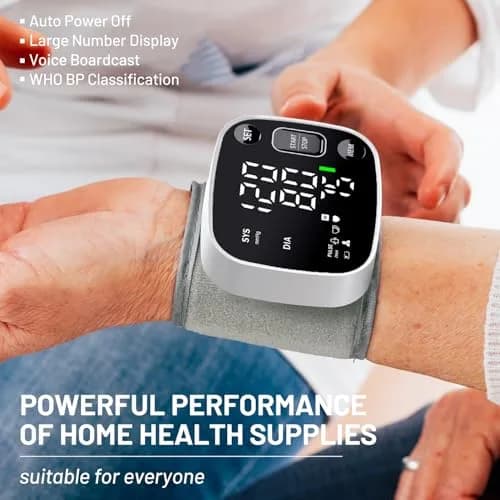 Oklar Automatic Wrist Blood Pressure Monitor | FDA Cleared Rechargeable BP Machine with Voice Broadcast & Dual User Mode thumbnail 7
