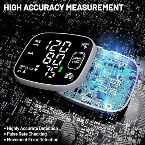 Oklar Automatic Wrist Blood Pressure Monitor | FDA Cleared Rechargeable BP Machine with Voice Broadcast & Dual User Mode thumbnail 2