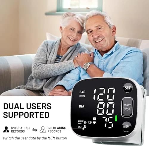 Oklar Automatic Wrist Blood Pressure Monitor | FDA Cleared Rechargeable BP Machine with Voice Broadcast & Dual User Mode thumbnail 3