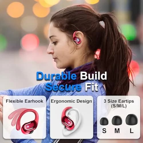 Ltinist Wireless Earbud 75Hrs Bluetooth 5.4 Waterproof IP7 Earphones with ENC Noise Canceling Mics, Deep Bass, Earhooks for Android, iOS, Workout, Gym thumbnail 2
