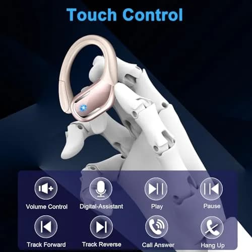 Ltinist Wireless Earbud with Bluetooth 5.4, 75H Playtime, Waterproof IP7, ENC Noise Canceling Mic, Rosegold thumbnail 7