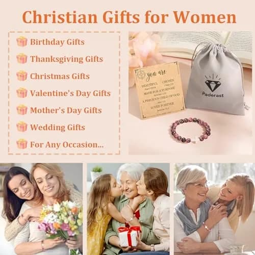 Paderast Red Natural Stone Cross Bracelet 17.8 cm (7") | Inspirational Faith Jewelry for Women thumbnail 6