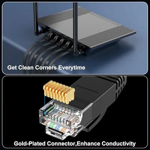 CableGeeker Cat 6 Flat Ethernet Cable 1ft | 10Gbps High-Speed Flat Network Cable thumbnail 5