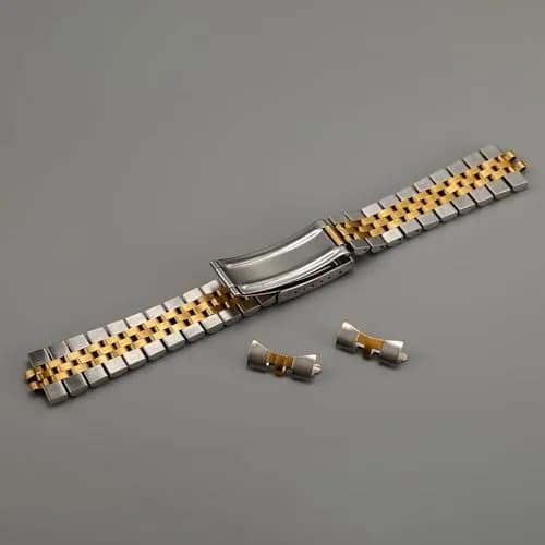TOMIYOY 2 Tone Gold Jubilee Watch Band 20mm (0.79 in) | Solid 316L Stainless Steel for RLX SKX Watches thumbnail 8