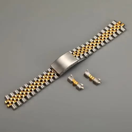 TOMIYOY 2 Tone Gold Jubilee Watch Band 20mm (0.79 in) | Solid 316L Stainless Steel for RLX SKX Watches thumbnail 9