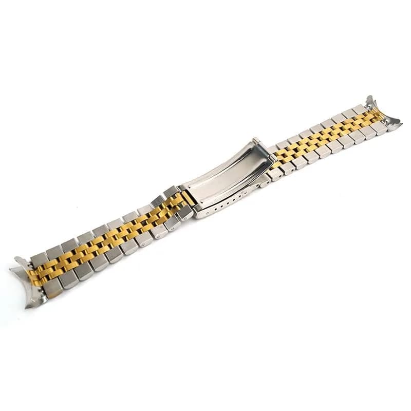 TOMIYOY 2 Tone Gold Jubilee Watch Band 20mm (0.79 in) | Solid 316L Stainless Steel for RLX SKX Watches thumbnail 4