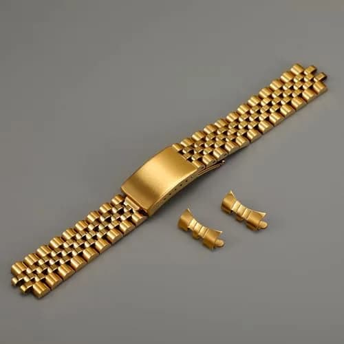 TOMIYOY 19mm Gold Jubilee Stainless Steel Watch Band | Solid 316L Metal Strap for RLX SKX Watches thumbnail 2