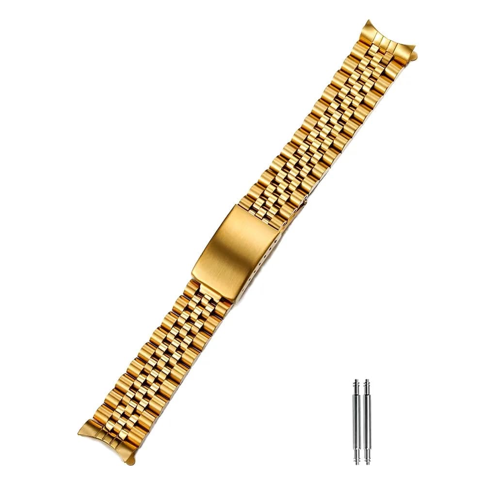 TOMIYOY Gold Jubilee Stainless Steel Watch Band Strap 20mm (0.79 inch) | Solid 316L Metal Bracelet for RLX SKX Watches