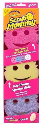 Scrub Mommy Kitchen Sponges 3 Count (Pack of 1) Multicolor | Dual-Sided Non-Scratch Cleaning Sponges for Dishes, Bathroom & Multi-Surface Cleaning thumbnail 1