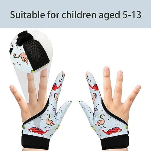 Yxmeiguo Thumb Sucking Guard Gloves for Kids Ages 5-12 | 2 Pairs, Colorful Dinosaur Pattern thumbnail 2