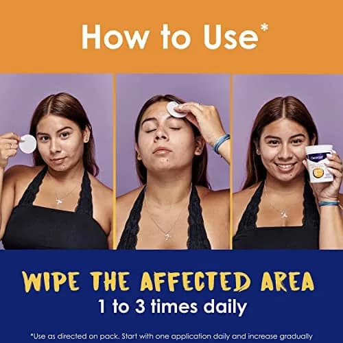 Clearasil Stubborn Acne Control 5in1 Daily Facial Cleansing Pads with Salicylic Acid 180 Count (Pack of 2) | Fights Pimple Size, Oil, and Marks thumbnail 4