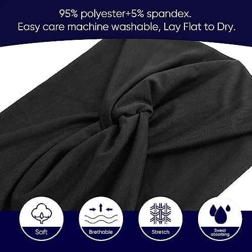 AQOKKA Extra Wide Turban Headbands for Women Large Non Slip Boho Elastic Hairband Twisted Knot Accessories | 4 Count (Pack of 1) thumbnail 3
