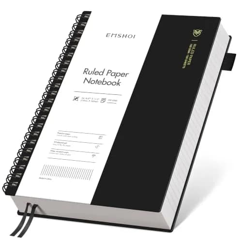 EMSHOI Lined Spiral Journal Notebook A4 Size 300 Pages (21.8cm x 28.7cm) | College Ruled Paper for Students & Professionals thumbnail 1
