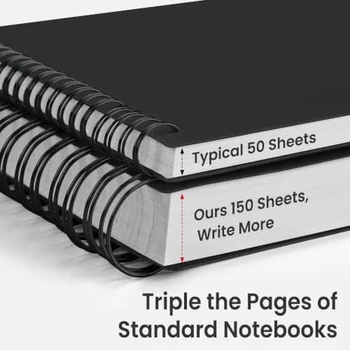 EMSHOI Lined Spiral Journal Notebook A4 Size 300 Pages (21.8cm x 28.7cm) | College Ruled Paper for Students & Professionals thumbnail 3