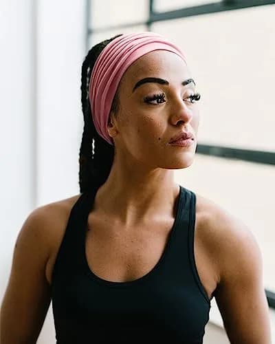 AQOKKA Extra Wide Turban Headbands for Women (4 Count, Black) | Boho Elastic Hairband Accessories thumbnail 7