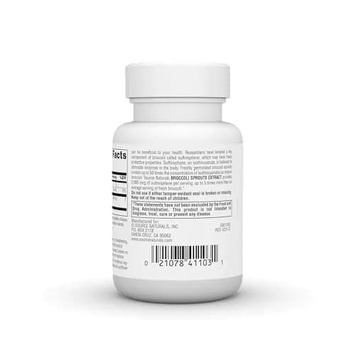 Source Naturals Broccoli Sprouts Extract 250 mg | Sulforaphane 2000 mcg, 30 Tablets, Gluten-Free thumbnail 4