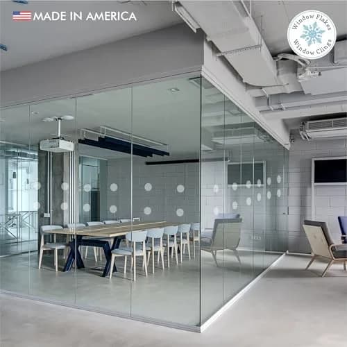 Window Flakes Etched Glass Safety Stickers - 2 Inch Frosted Round Decals (66 pcs) | Prevent Bird Strikes & Accidents thumbnail 4