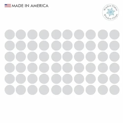 Window Flakes Etched Glass Safety Stickers - 2 Inch Frosted Round Decals (66 pcs) | Prevent Bird Strikes & Accidents thumbnail 7