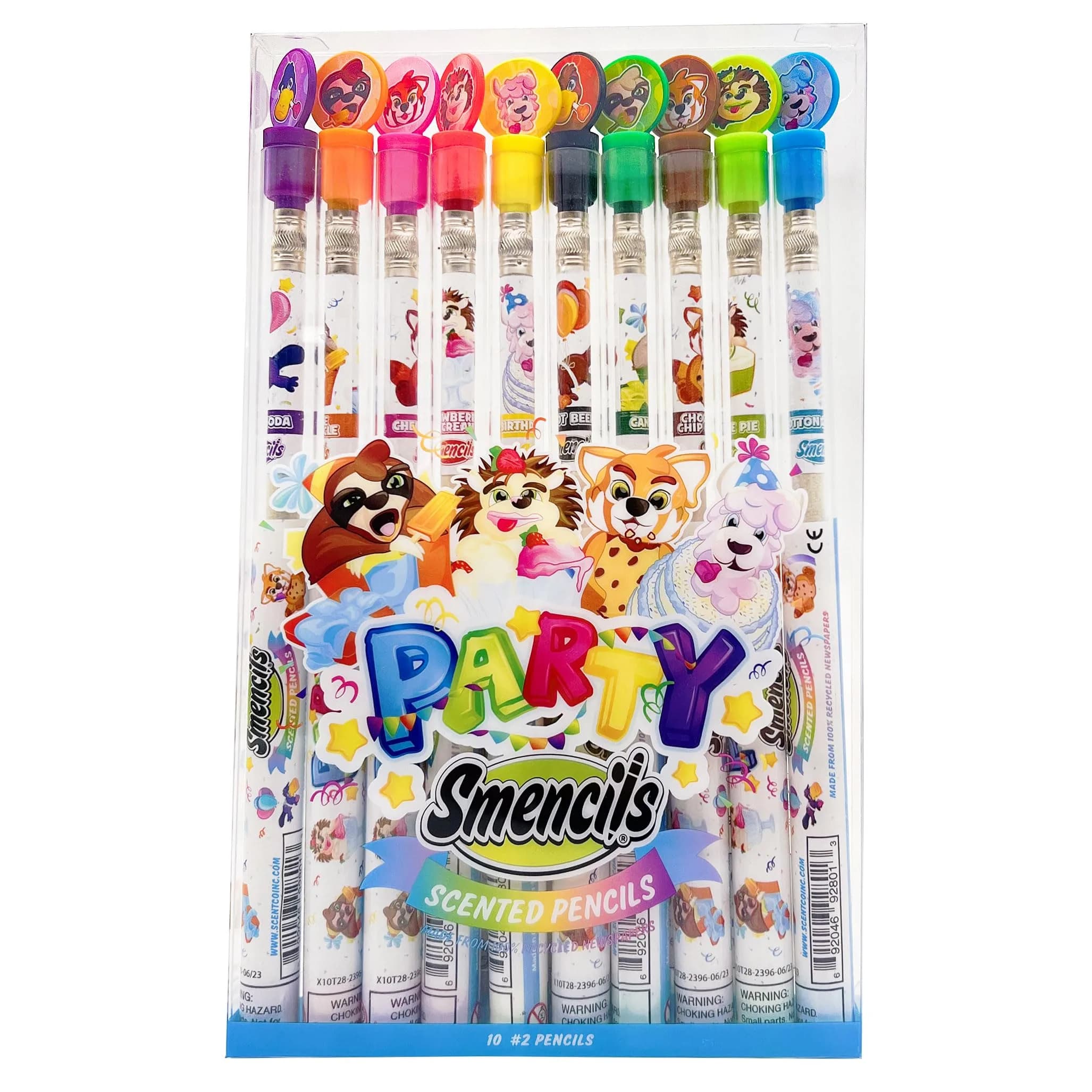 Smencils Scented Graphite HB #2 Pencils (10-Pack) | Recycled Newspaper, 2-Year Scent Life — Party