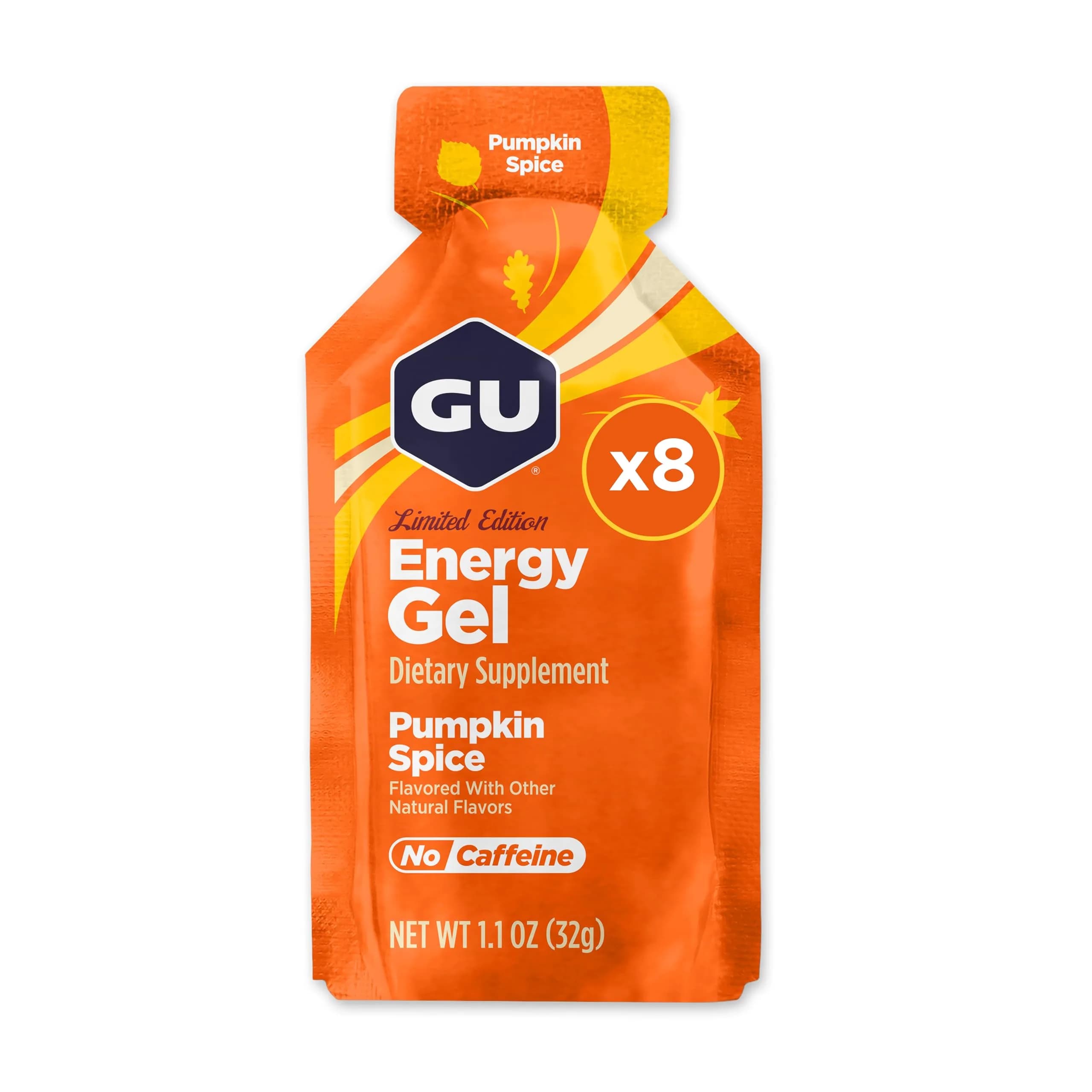 GU Energy Original Energy Gel Pumpkin Spice 1.1 Fl Oz (8.8 Fl Oz) | Dual Source Energy for Athletes