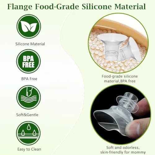 IVARONAL Flange Inserts 13mm | Compatible with Medela & Spectra Pumps, 6PCS, Food-Grade Silicone, Reduce 24mm Tunnel thumbnail 5