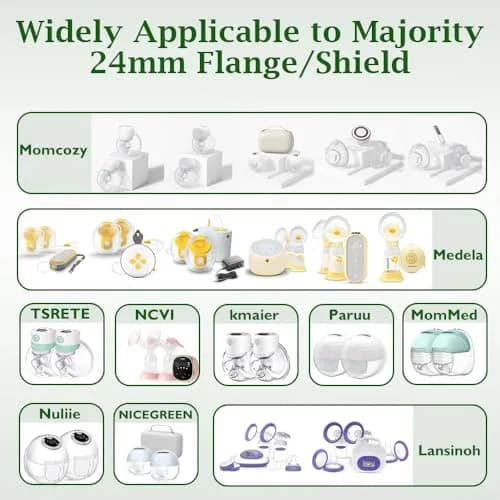IVARONAL Flange Inserts 19mm | Compatible with Most Breast Pumps, Reduce Tunnel to Correct Size, Food-Grade Silicone, 6PCS thumbnail 2