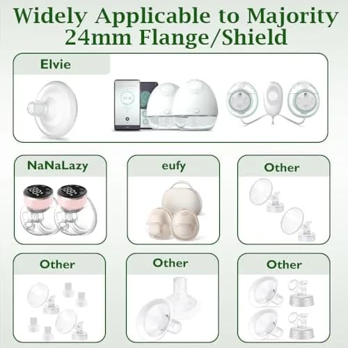 IVARONAL Flange Inserts 19mm | Compatible with Most Breast Pumps, Reduce Tunnel to Correct Size, Food-Grade Silicone, 6PCS thumbnail 3