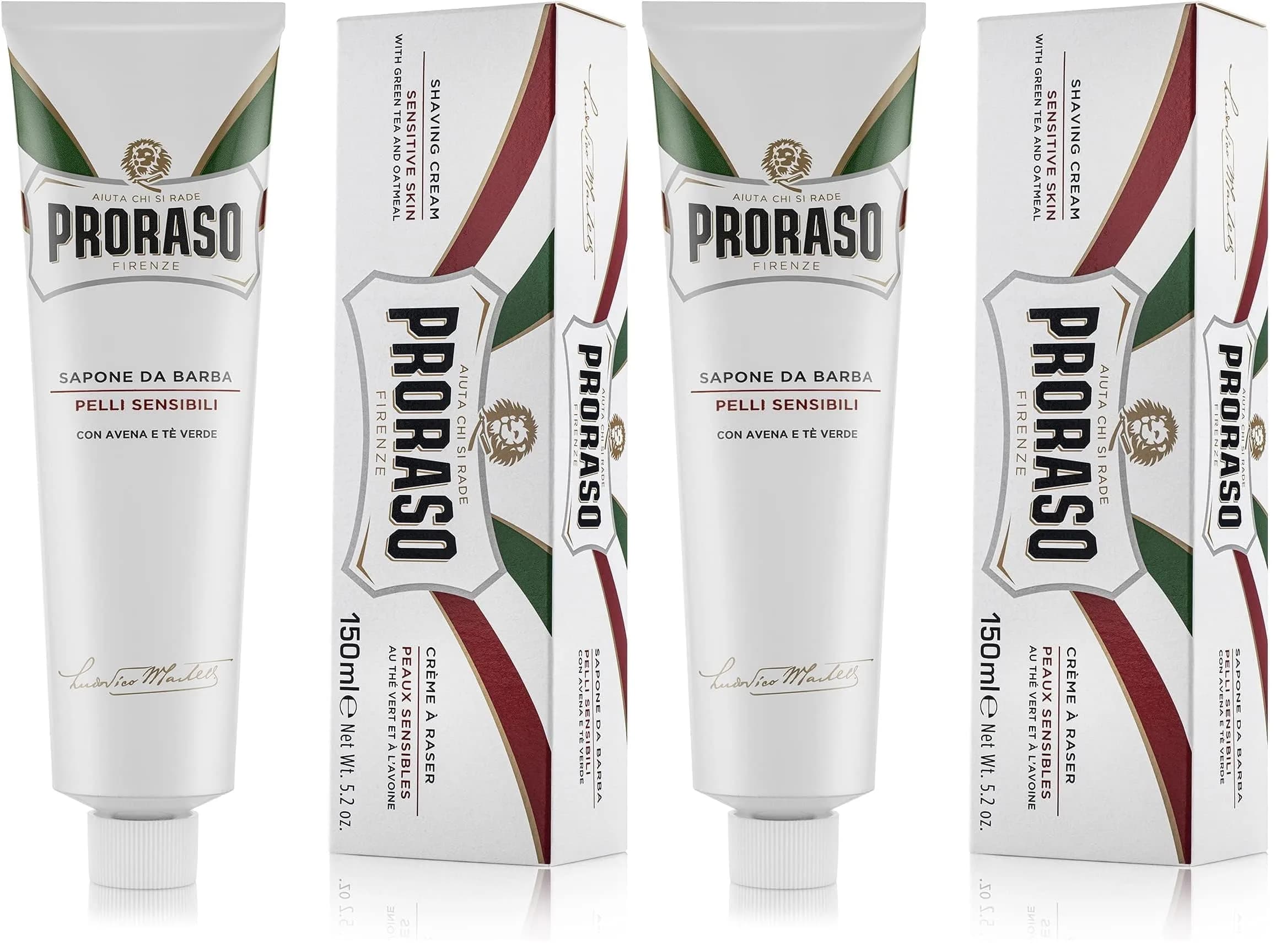 Proraso Sensitive Shaving Cream & Pre-Shave Conditioning Cream for Men | Soothing Oatmeal & Green Tea Formula — 5.2 Ounce