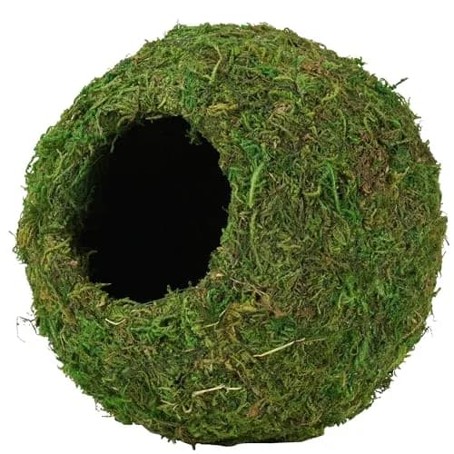 USMOLA Mossy Caves, Artificial Green Moss Hide for Reptiles & Amphibians | Durable Terrarium Decor (4" - Woodland Green) thumbnail 2