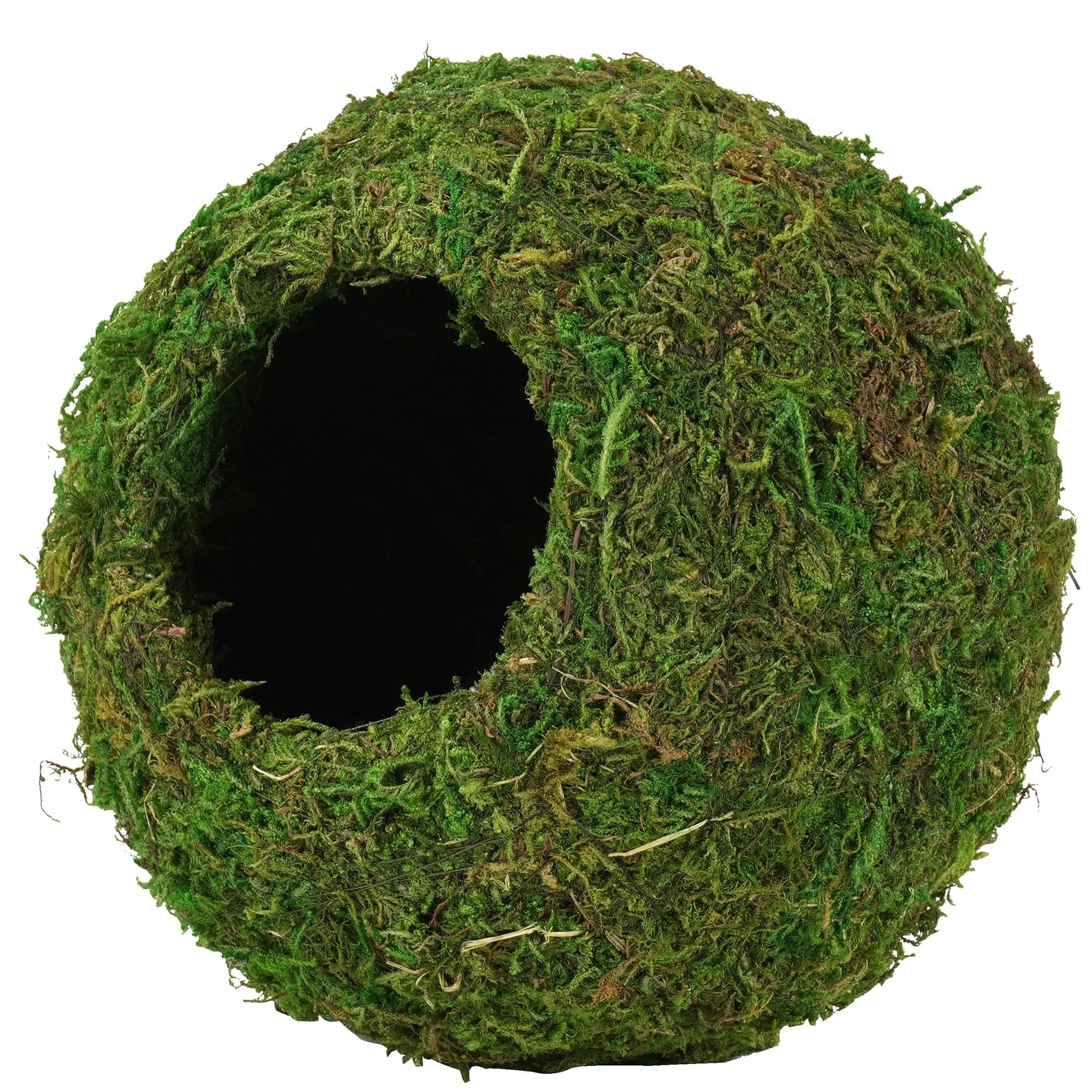 USMOLA Mossy Caves, Artificial Green Moss Hide for Reptiles & Amphibians | Durable Terrarium Decor (4" - Woodland Green) — Woodland Green