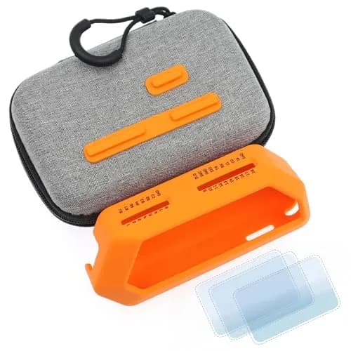 HCJYC 5-in-1 Protective Case Set for Flipper Zero, Soft Silicone & EVA Carrying Case with 3 Screen Protectors, Orange thumbnail 1