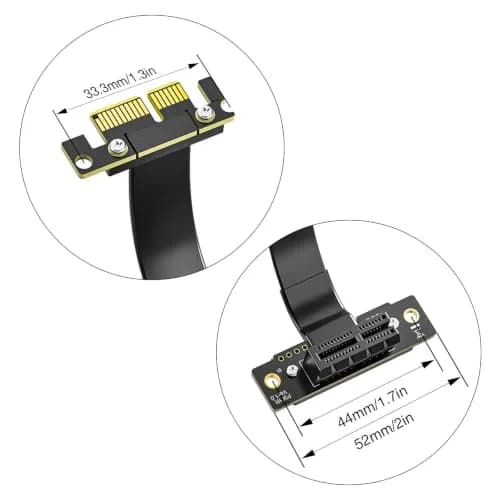 10Gtek PCIe 3.0 Riser Cable X1 to X1 M to F 90° to 90° 10cm (0.33ft) | 40Gbps Extension Cable thumbnail 8