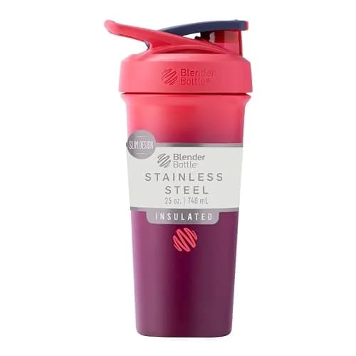 BlenderBottle Sport Sleek Stainless Steel Shaker Bottle 740ml (25 oz) | Keeps Drinks Cold 24 Hours thumbnail 1