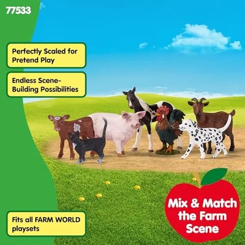Schleich Farm World 7-Piece Farm Animal Playset 2.27 kg (5 lb) | Realistic Educational Toy Figures for Kids Ages 3+ thumbnail 4