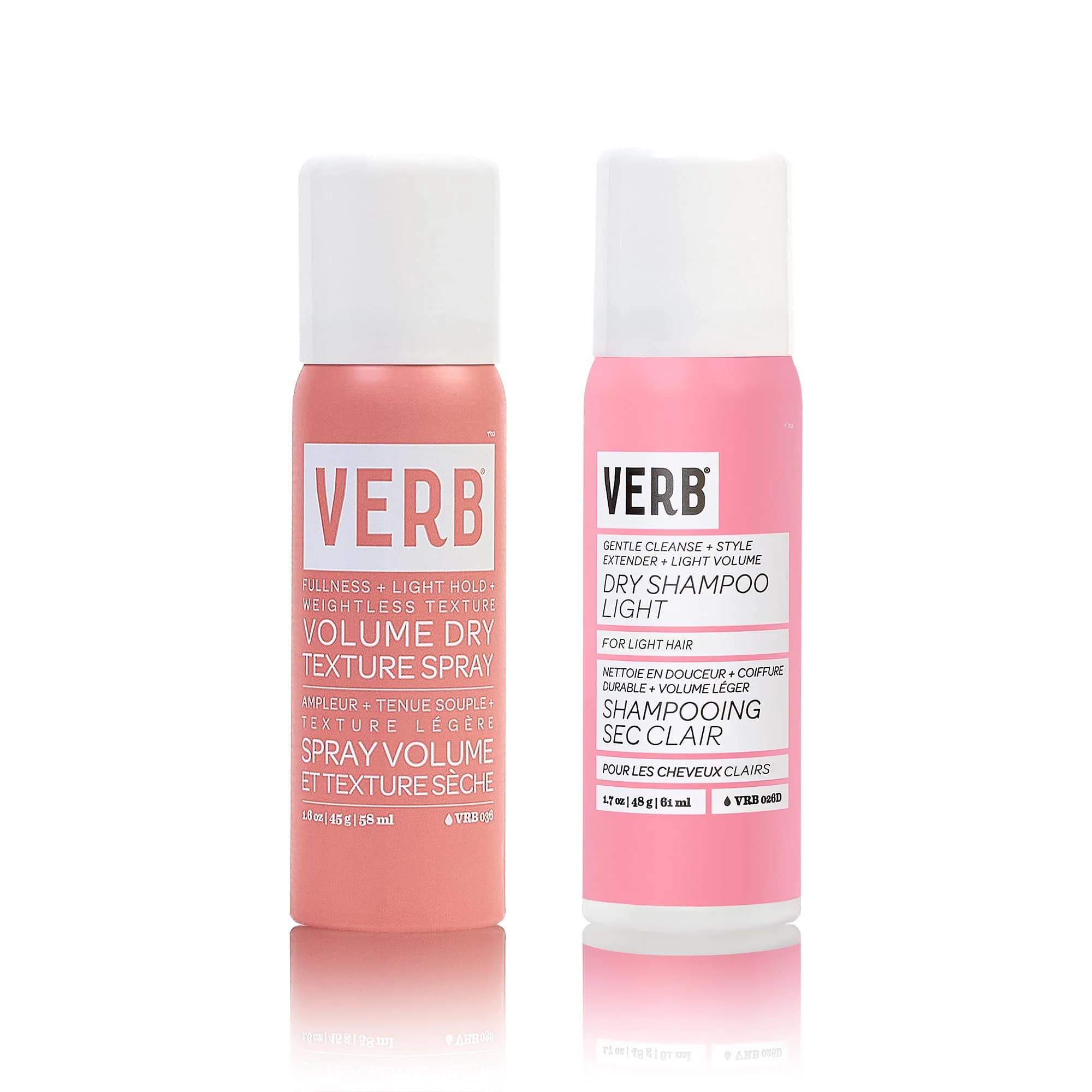 VERB Volume Dry Texture Spray + Dry Shampoo Light Duo | Light Hold, Absorbs Oil & Odors, Vegan (Light 1.60 Fl Oz, Pack of 2) - main product image