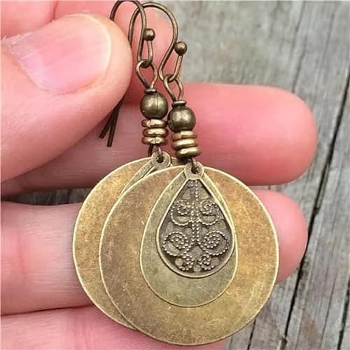 MALOYANVE Bohemian Dangle Earrings for Women, 6cm (2.36 inches) | Handmade Antique Ethnic Jewelry thumbnail 5