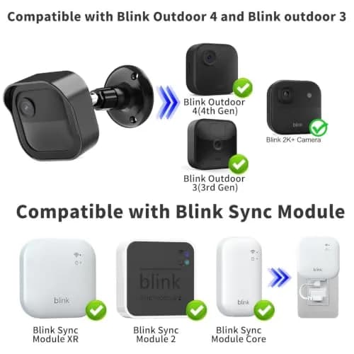 Pefecon Blink Outdoor Camera Mount, Sync Module Mount for Blink Module, 1 Pack | Adjustable Weatherproof Bracket thumbnail 2