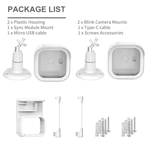 Pefecon White Mount Bracket for Blink Outdoor Cameras | 360° Adjustable, Weatherproof, Easy Install thumbnail 7
